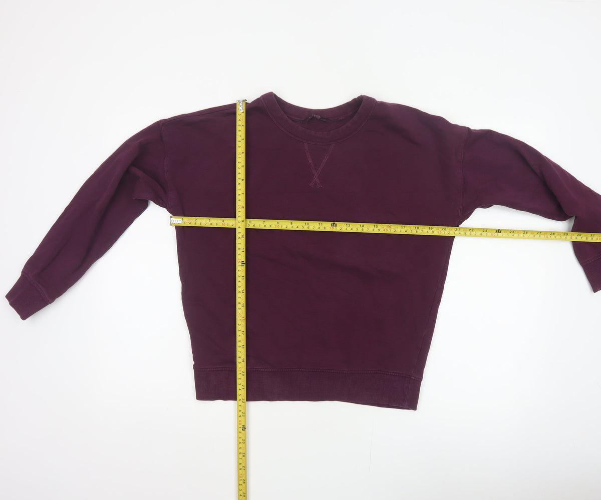 Next Women’s Purple UK 10 Cotton Crew Neck Pullover Sweatshirt