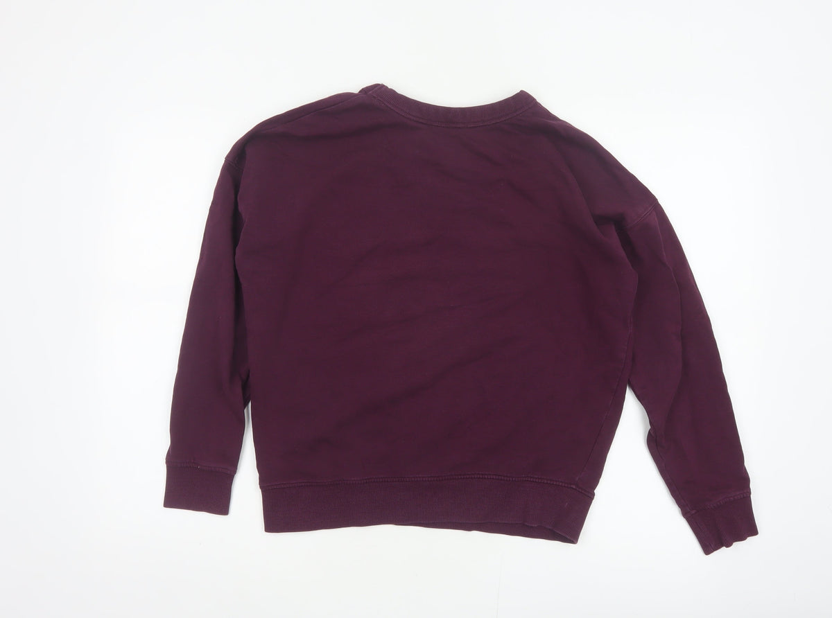 Next Women’s Purple UK 10 Cotton Crew Neck Pullover Sweatshirt