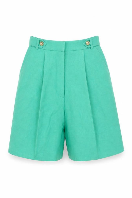 River Island Women Green Size 8 Sailor Pleated High Waist Shorts