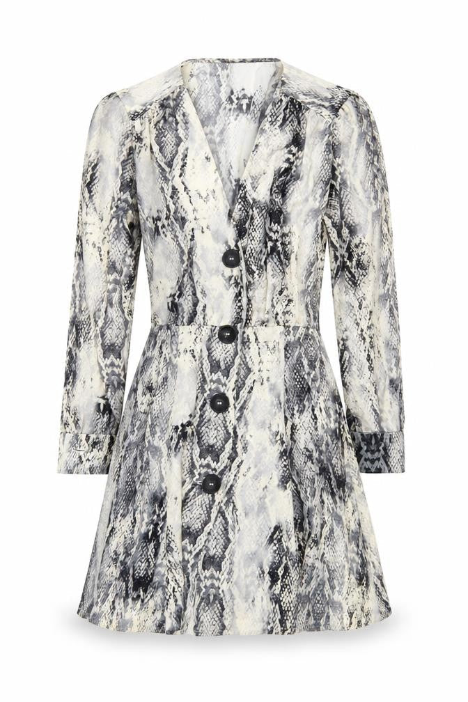 Zara Basic Women’s Multicoloured Snake Print XS Fit & Flare Dress