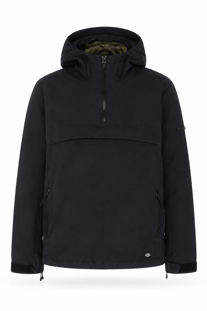Dickies Men’s Black Small Hooded 1/4 Zip Anorak Jacket
