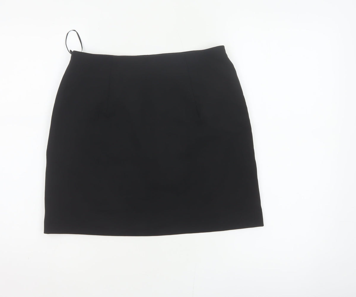 New Look Women Black UK 10 Knee Length Pencil Skirt Lined Stretch