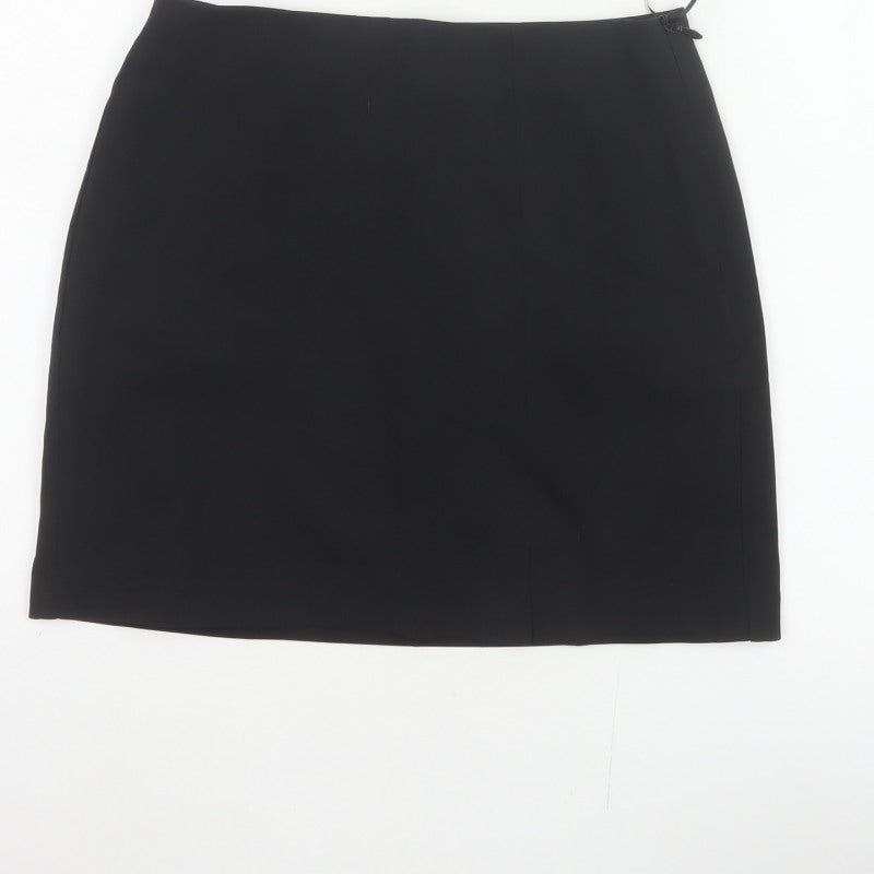 New Look Women Black UK 10 Knee Length Pencil Skirt Lined Stretch