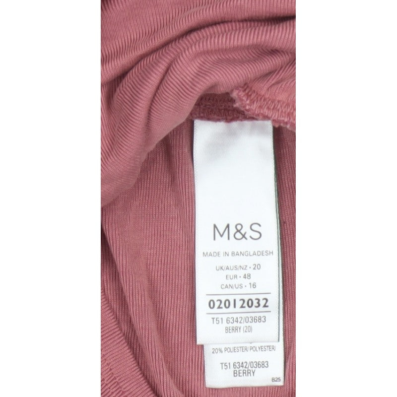 Marks and Spencer Women Pink UK 20 Modal Jersey Sleeveless Playsuit