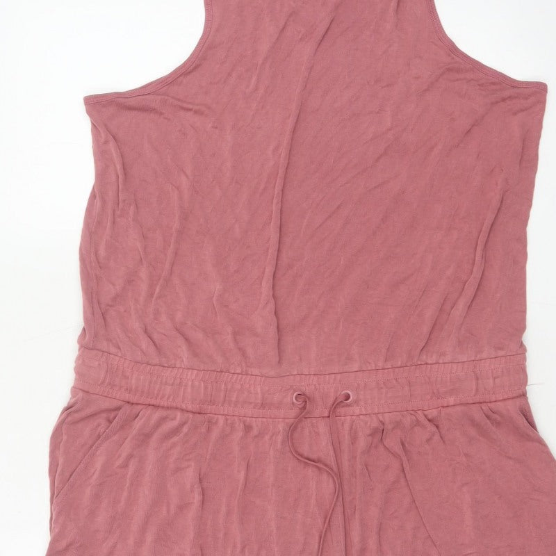 Marks and Spencer Women Pink UK 20 Modal Jersey Sleeveless Playsuit