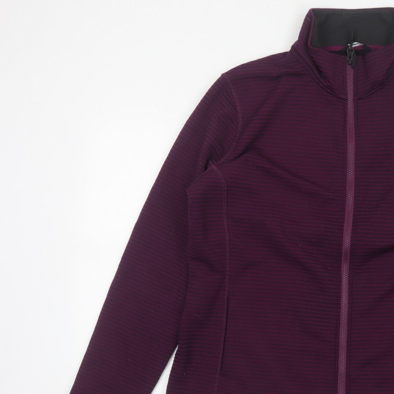 Rohan Women’s Purple L Striped Fleece Full Zip Jacket Pockets