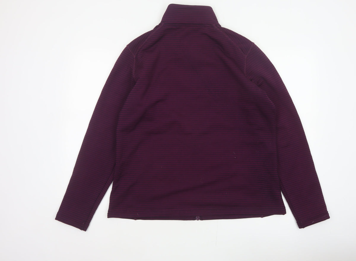 Rohan Women’s Purple L Striped Fleece Full Zip Jacket Pockets