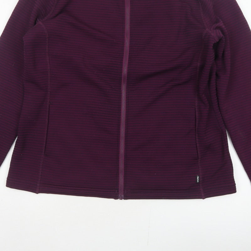 Rohan Women’s Purple L Striped Fleece Full Zip Jacket Pockets