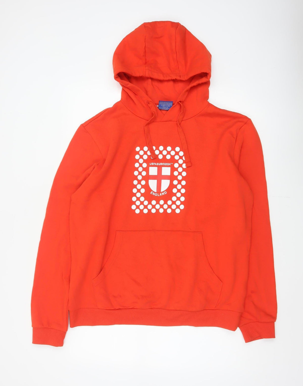 UEFA Euro 2024 Men’s Red L Pullover Hoodie England Football Graphic