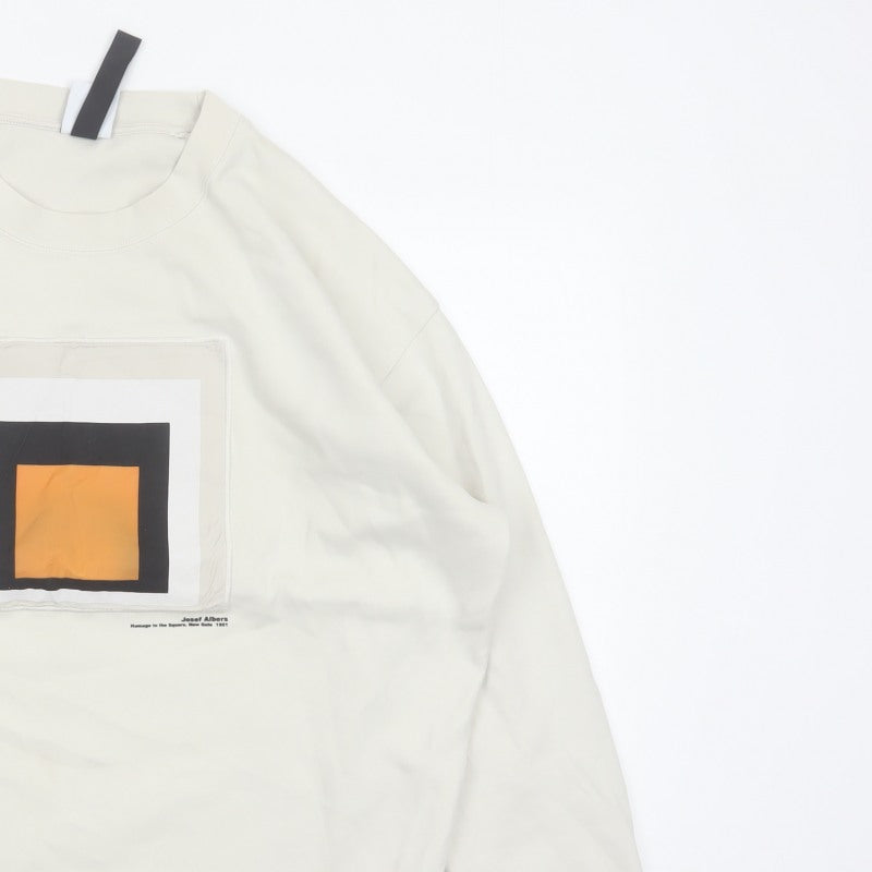 Zara Men Ivory M Pullover Sweatshirt Josef Albers Graphic Art Cotton