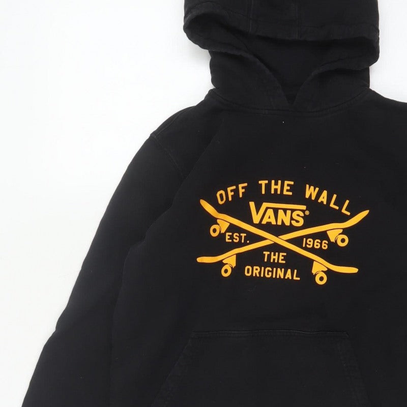 Additional view of Vans boys’ black large hooded pullover jacket skate logo cotton blend