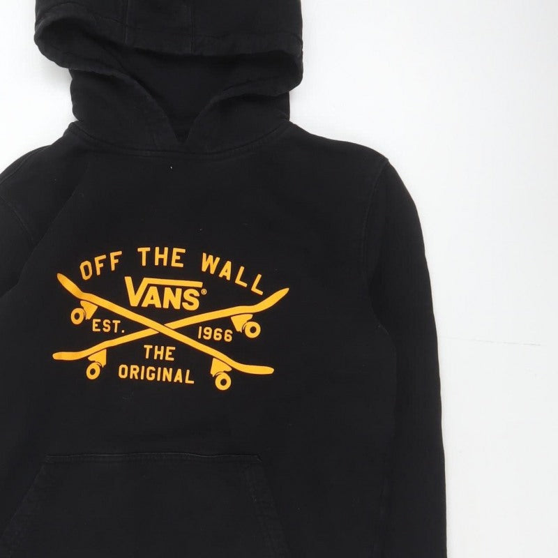 Additional view of Vans boys’ black large hooded pullover jacket skate logo cotton blend