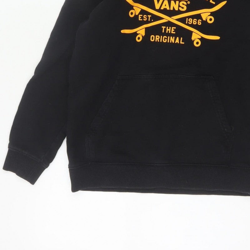 Additional view of Vans boys’ black large hooded pullover jacket skate logo cotton blend