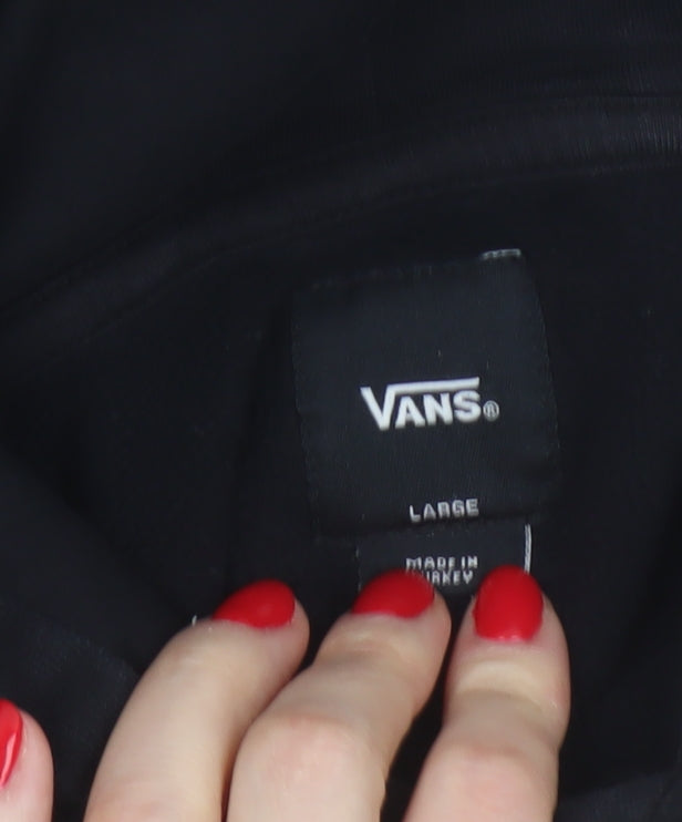 Additional view of Vans boys’ black large hooded pullover jacket skate logo cotton blend