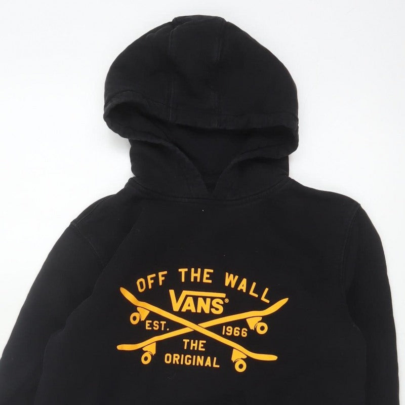 Additional view of Vans boys’ black large hooded pullover jacket skate logo cotton blend