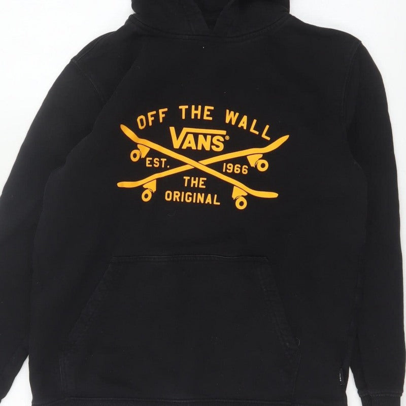 Additional view of Vans boys’ black large hooded pullover jacket skate logo cotton blend