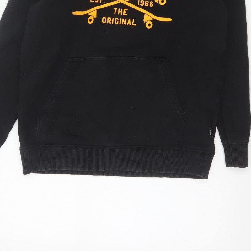 Additional view of Vans boys’ black large hooded pullover jacket skate logo cotton blend