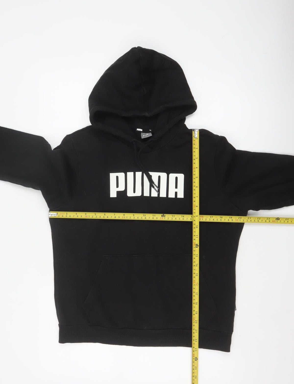 Puma Women Black L Pullover Hoodie Logo Graphic Kangaroo Pocket