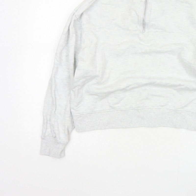 ASOS DESIGN Women’s Grey UK 4 Quarter Zip High Neck Sweatshirt