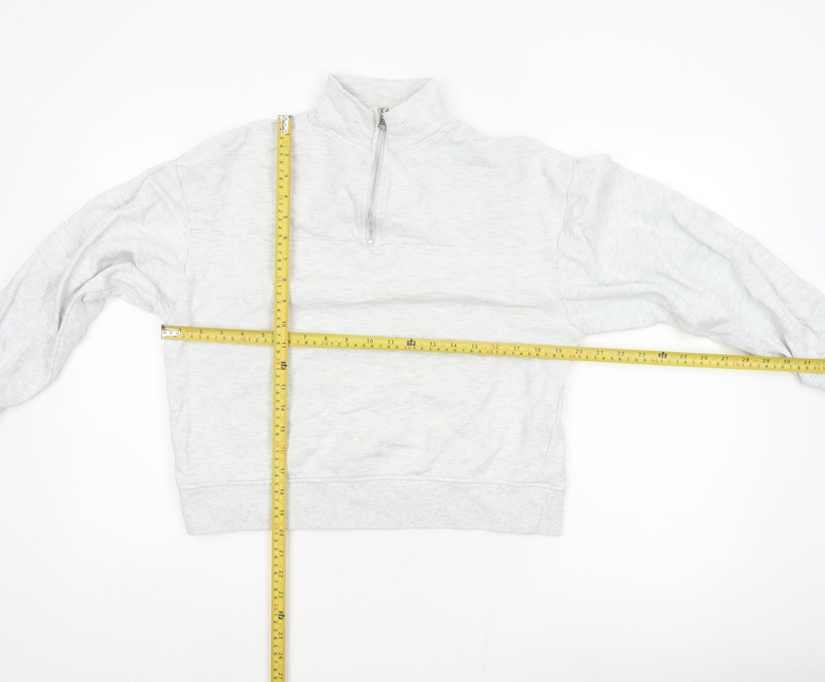 ASOS DESIGN Women’s Grey UK 4 Quarter Zip High Neck Sweatshirt