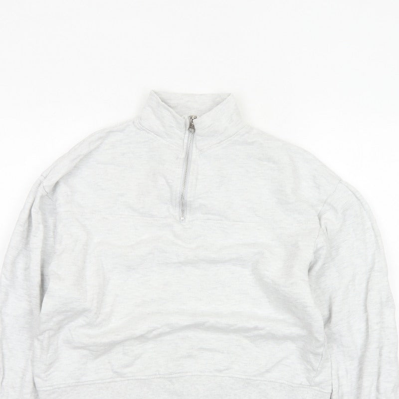 ASOS DESIGN Women’s Grey UK 4 Quarter Zip High Neck Sweatshirt