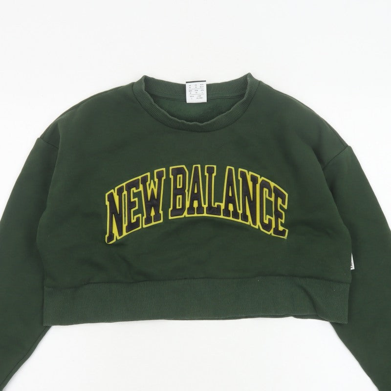 New Balance Women’s Green Logo Crop Pullover Sweatshirt Size M