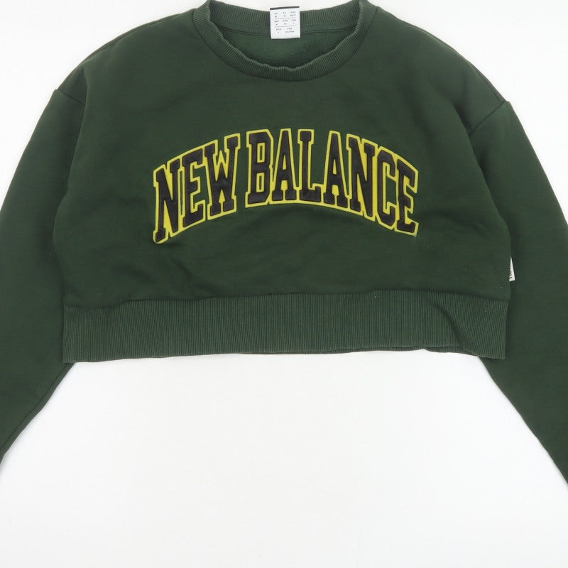 New Balance Women’s Green Logo Crop Pullover Sweatshirt Size M
