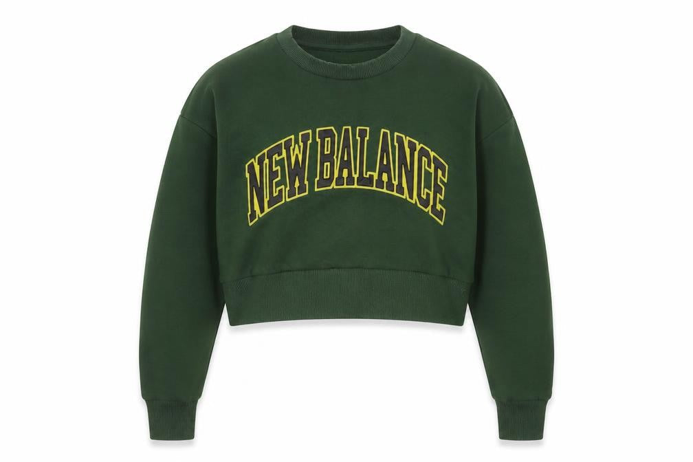 New Balance Women’s Green Logo Crop Pullover Sweatshirt Size M