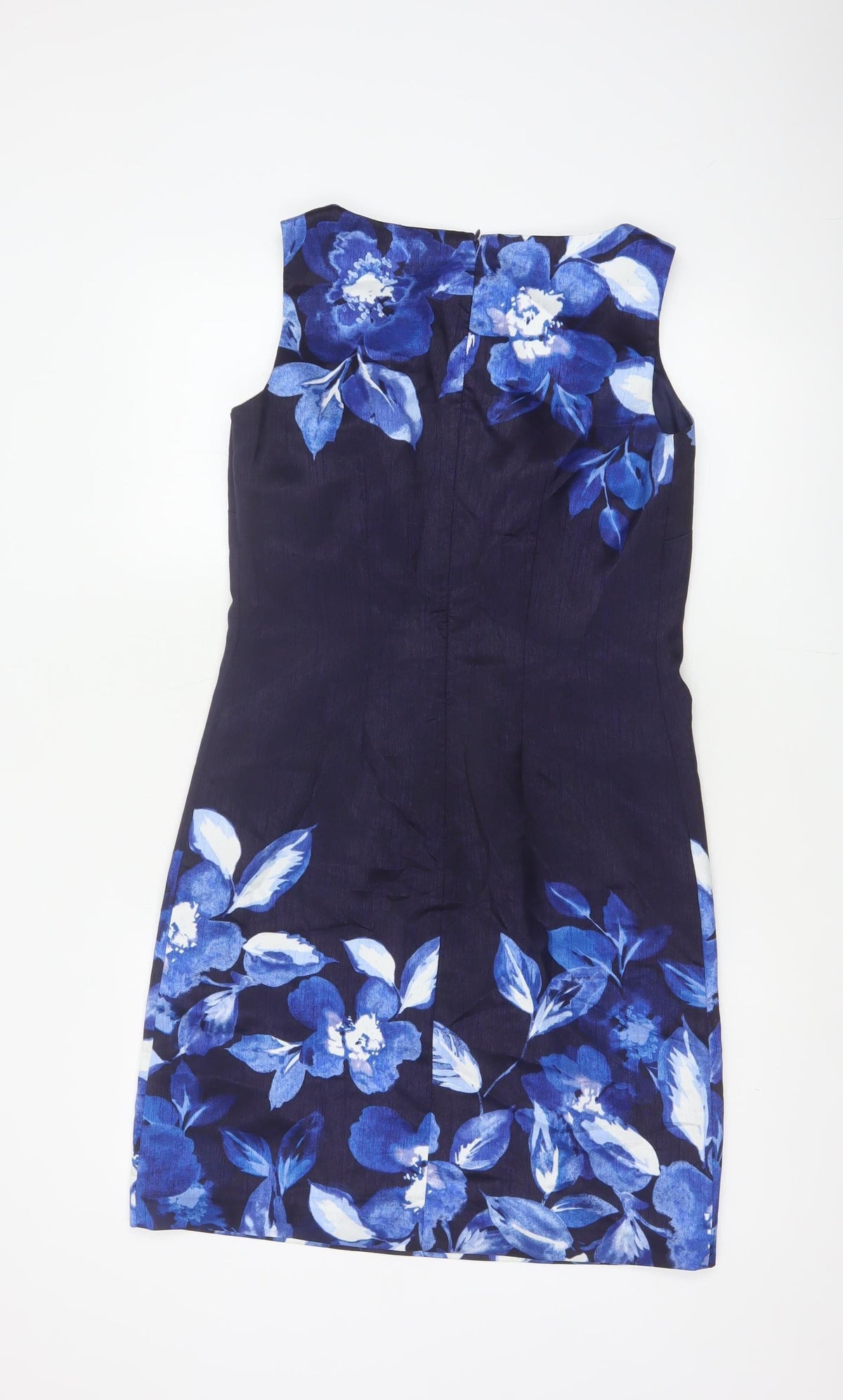 Roman Women’s Blue Floral Sleeveless Sheath Dress UK 10 Party