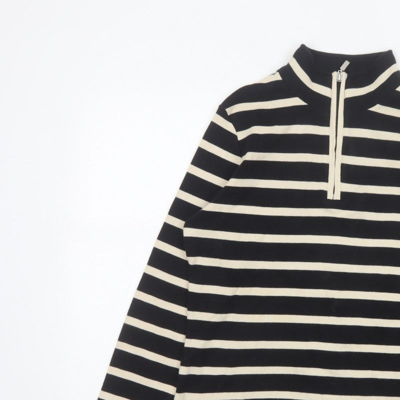 Maine New England Women’s Black Stripe 1/2 Zip Sweatshirt UK 12