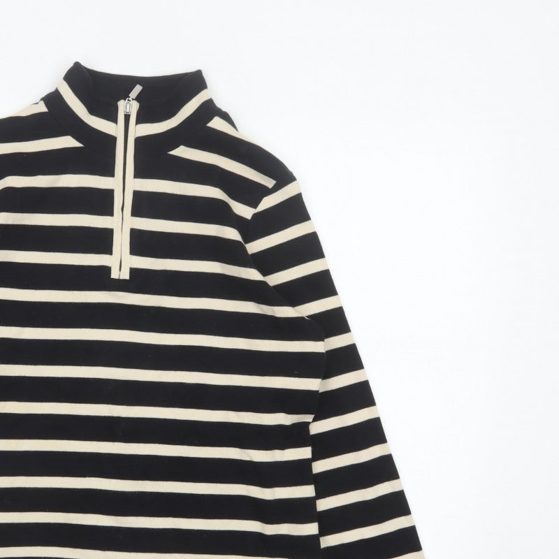 Maine New England Women’s Black Stripe 1/2 Zip Sweatshirt UK 12