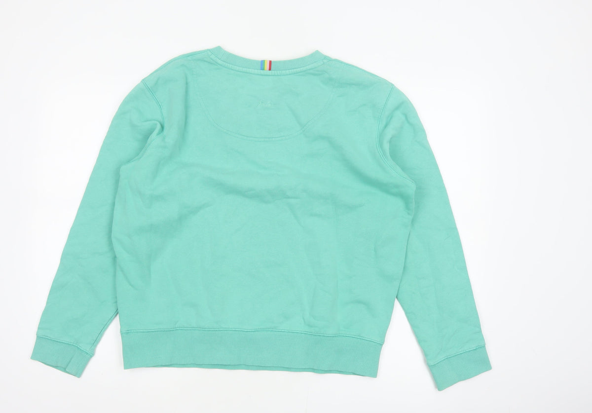 Joules Women Green UK 10 Pullover Crew Neck Cotton Sweatshirt