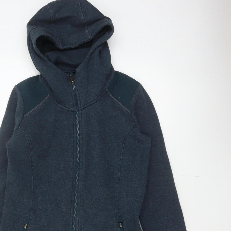Athleta Women’s Blue S Full Zip Hooded Fleece Sweatshirt Zip Pockets