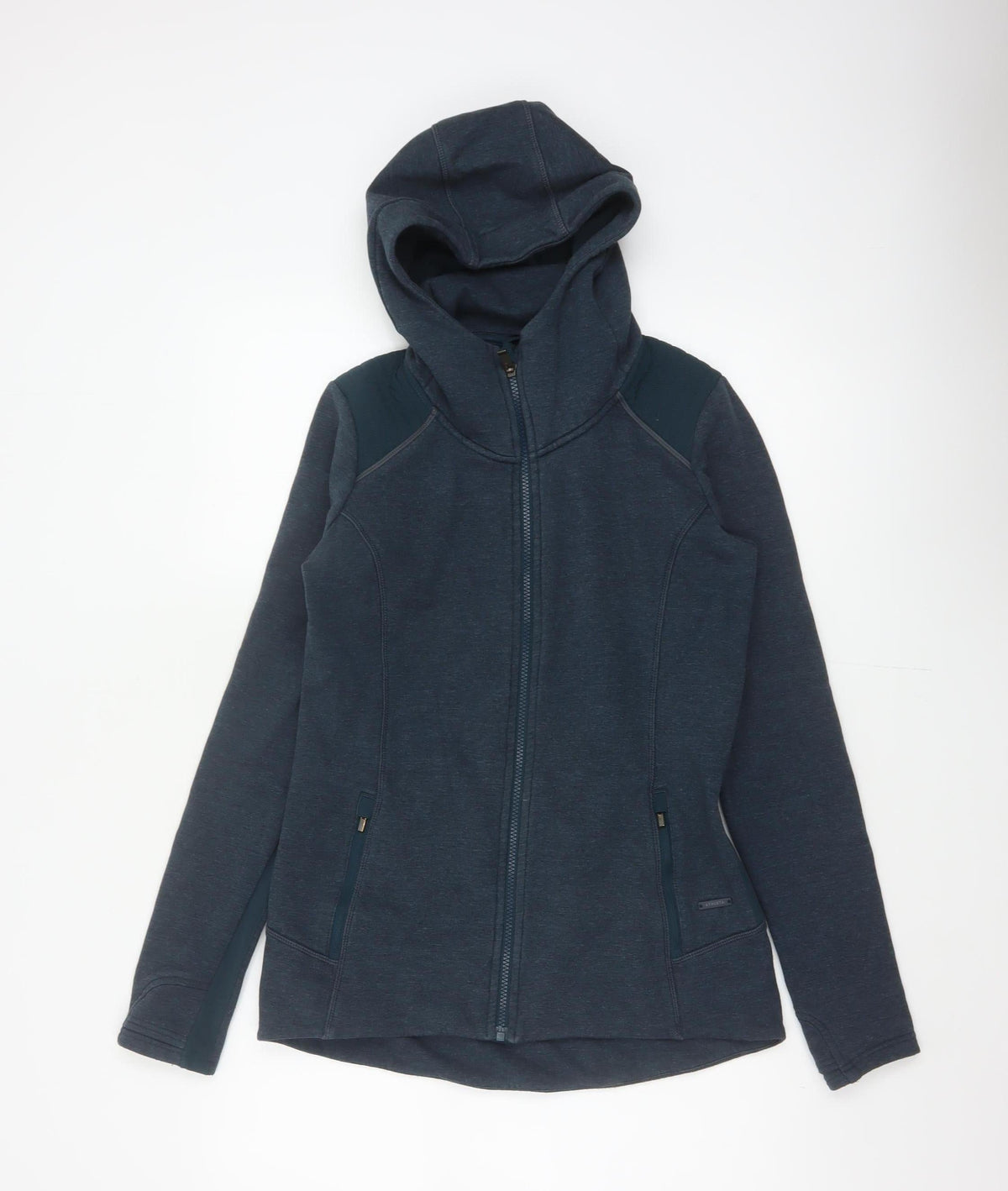 Athleta Women’s Blue S Full Zip Hooded Fleece Sweatshirt Zip Pockets