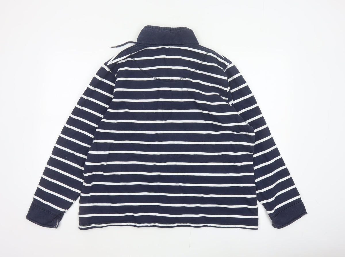 Crew Clothing Company Women’s Blue Stripe 1/4 Zip Sweatshirt Size 16