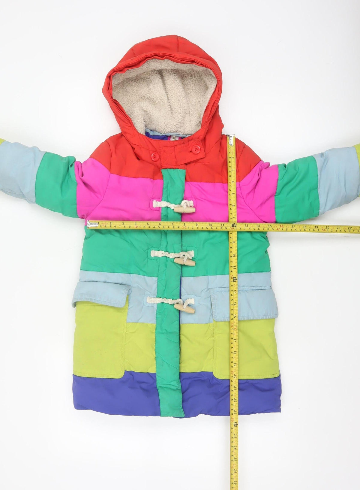 Boden Girls Multicoloured 6-7 Years Duffle Coat Hooded Fleece Lined