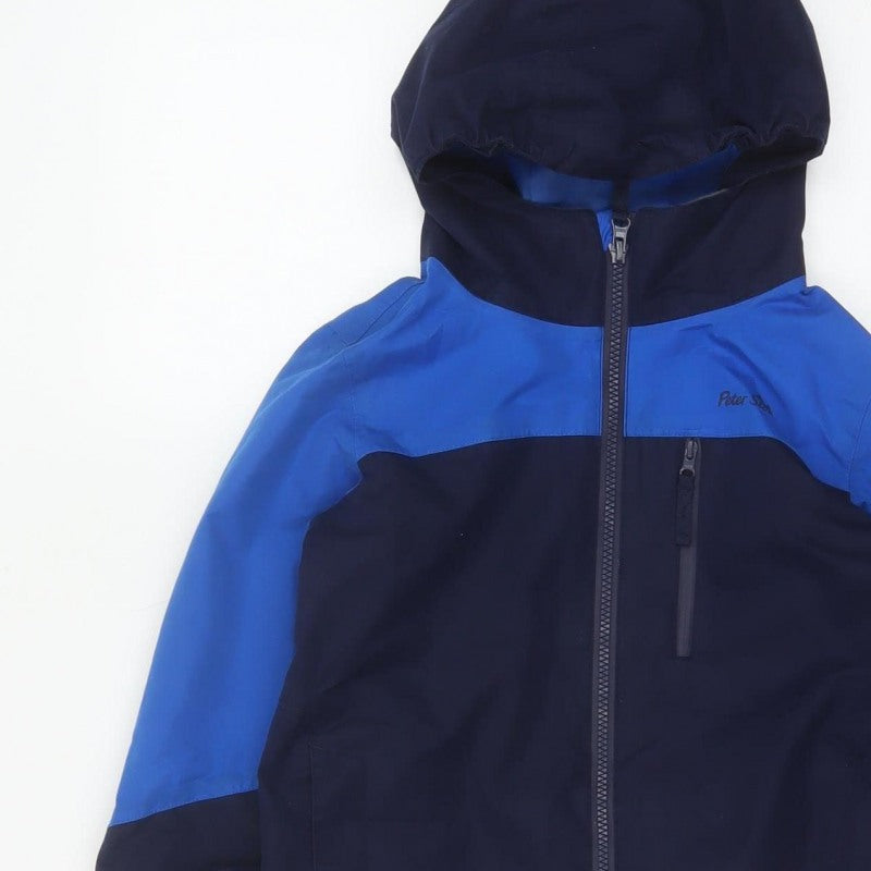 Peter Storm Boys Blue 7-8 Years Ski Jacket Hooded Full Zip