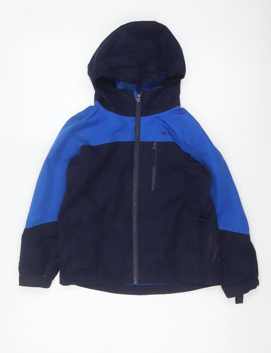 Peter Storm Boys Blue 7-8 Years Ski Jacket Hooded Full Zip