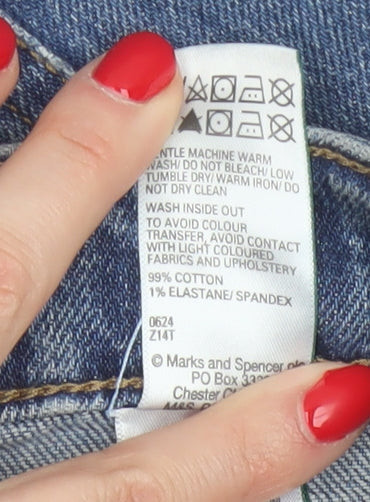 Marks and Spencer Women Blue UK 12 Regular Flared Stretch Jeans