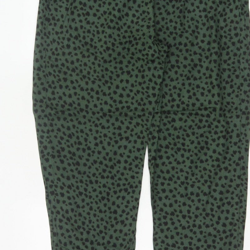 Marks and Spencer Women Green Animal Print Jogger Trousers UK 14 Long