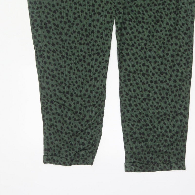 Marks and Spencer Women Green Animal Print Jogger Trousers UK 14 Long