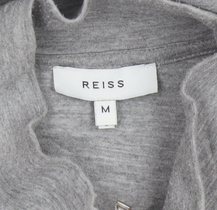 Reiss Men’s Grey M Quarter Zip High Neck Jersey Sweatshirt
