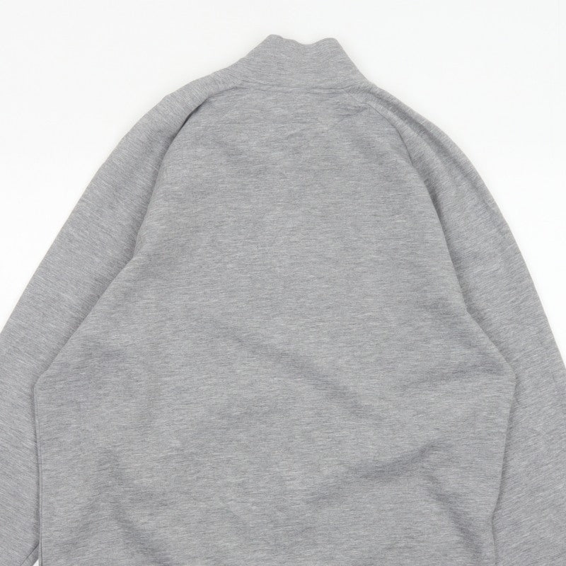 Reiss Men’s Grey M Quarter Zip High Neck Jersey Sweatshirt