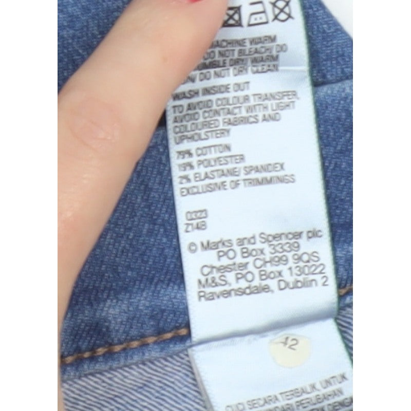 Marks & Spencer Women's Blue UK 14 Long Skinny Stretch Jegging Jeans
