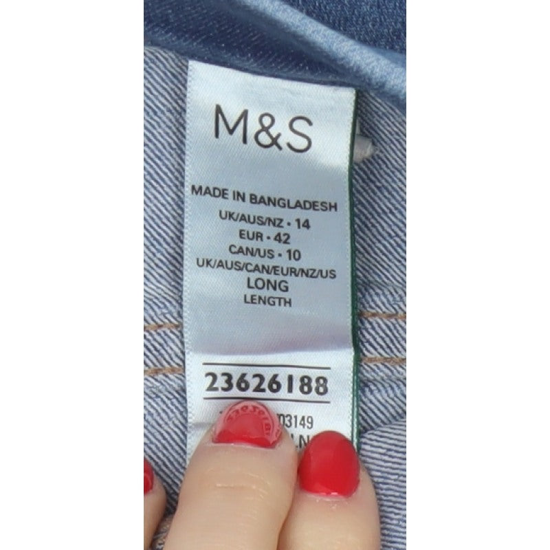 Marks & Spencer Women's Blue UK 14 Long Skinny Stretch Jegging Jeans