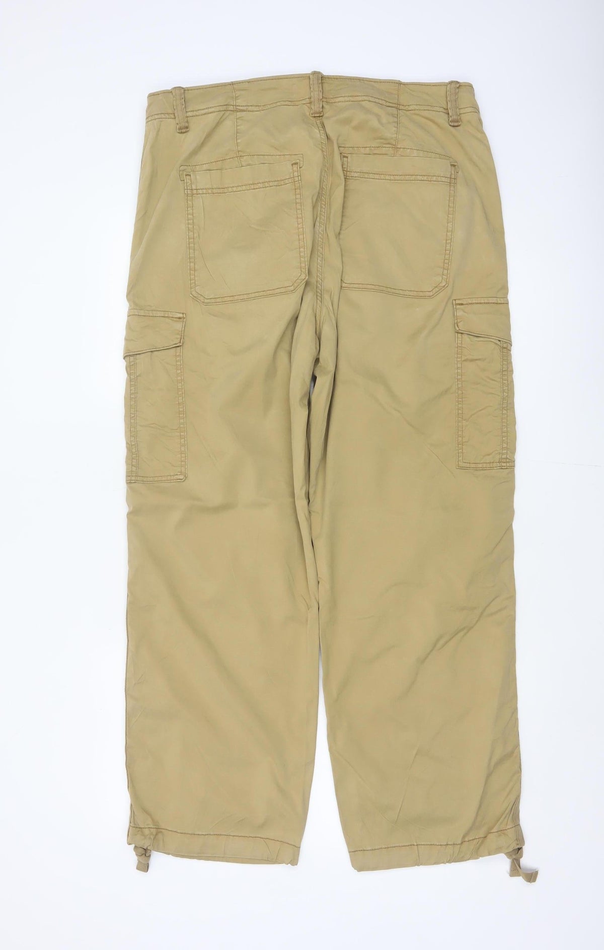 M&S Women’s Beige Size 16 Regular Cargo Trousers Adjustable Hem