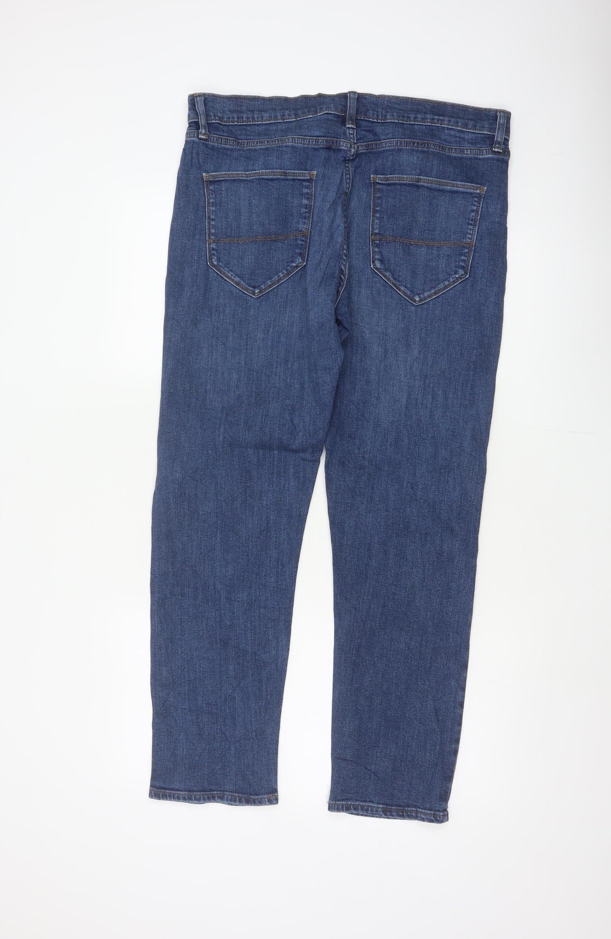 Marks & Spencer Men’s Blue Slim Fit Straight Jeans W34 L29 Short