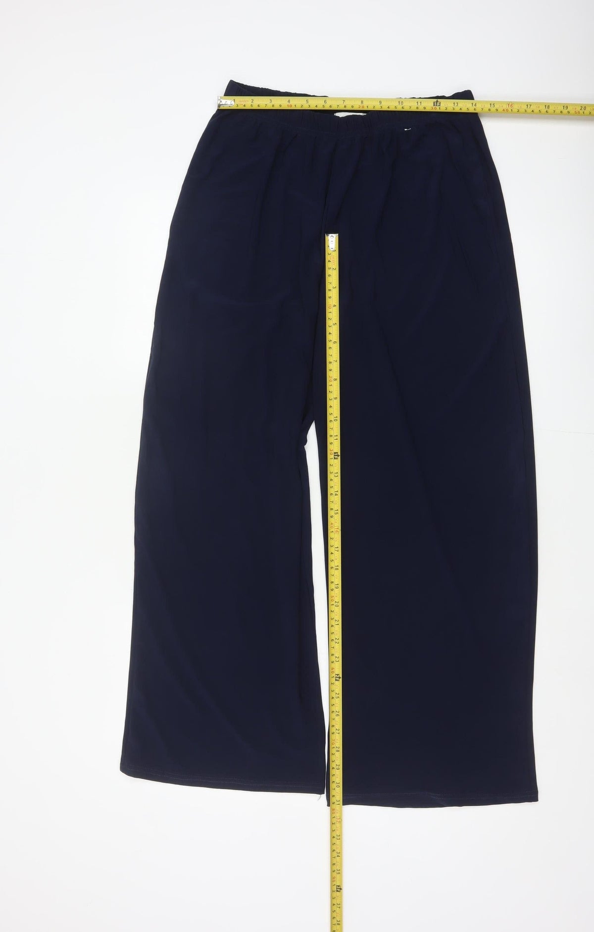 Marks and Spencer Women’s Navy Wide-Leg Trousers Size 16 Long