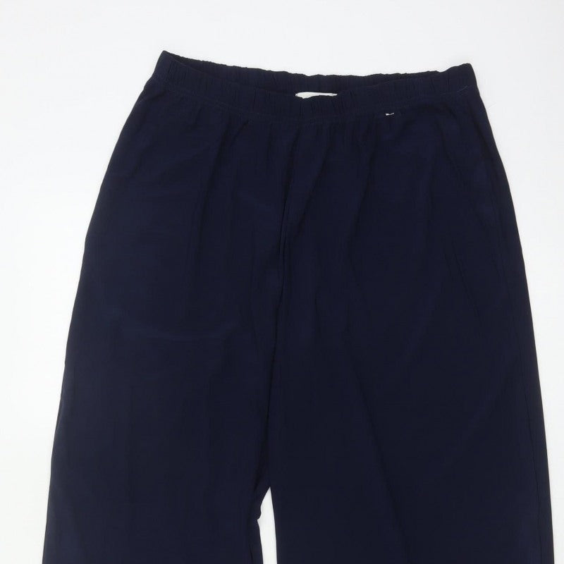 Marks and Spencer Women’s Navy Wide-Leg Trousers Size 16 Long