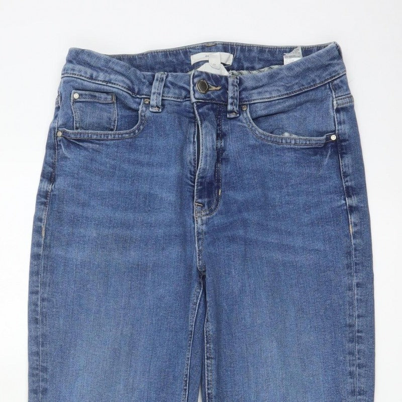 Per Una Women’s Blue UK 12 Short Mid Rise Tapered Stretch Jeans